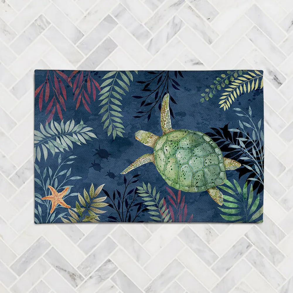 Coastal Friends Turtle Chenille Accent Rug