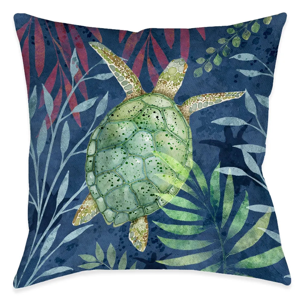 Coastal Friends Turtle Outdoor Decorative Pillow
