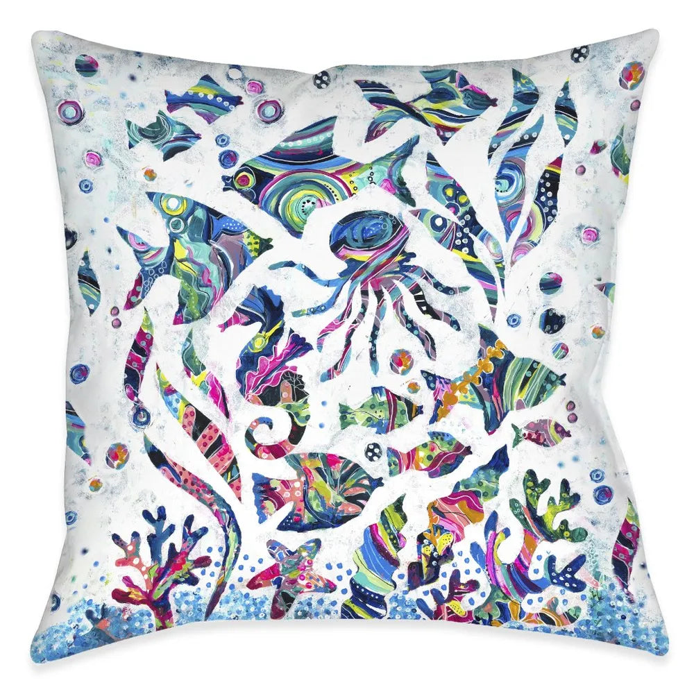 Colorful Coastal Outdoor Decorative Pillow