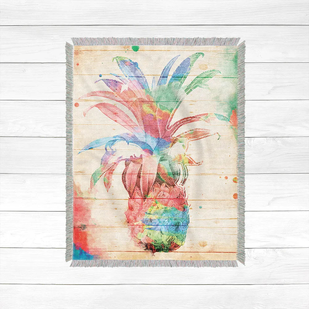 Colorful Pineapple Woven Throw
