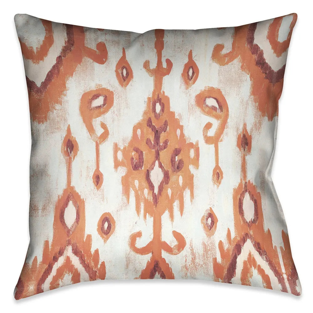 Coral Ikat II Outdoor Decorative Pillow