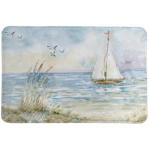 Coastal Sanctuary Sailboat Memory Foam Rug