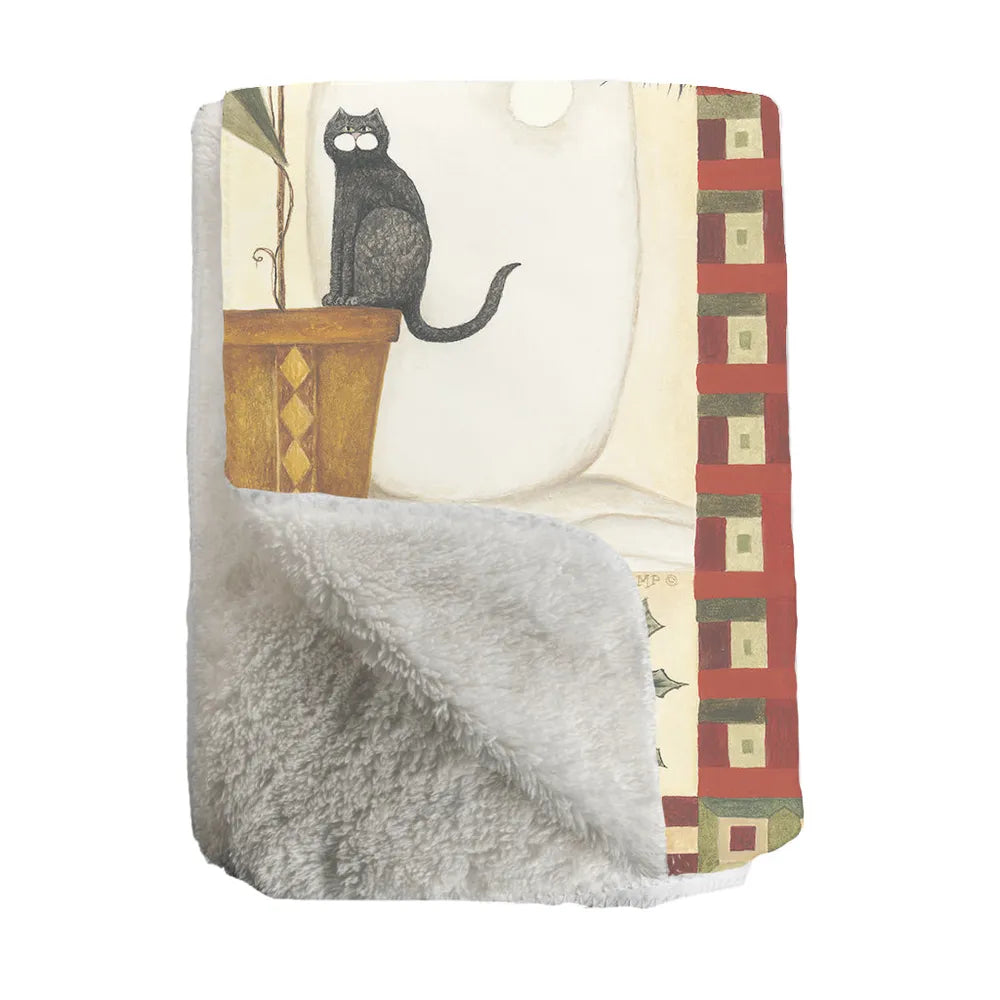 Country Snowmen Sherpa Throw Blanket 