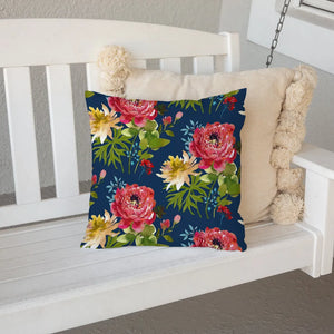 kathy ireland® HOME Country Bouquet Navy Outdoor Decorative Pillow