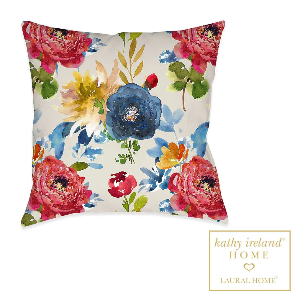 kathy ireland® HOME Country Bouquet Neutral Outdoor Decorative Pillow