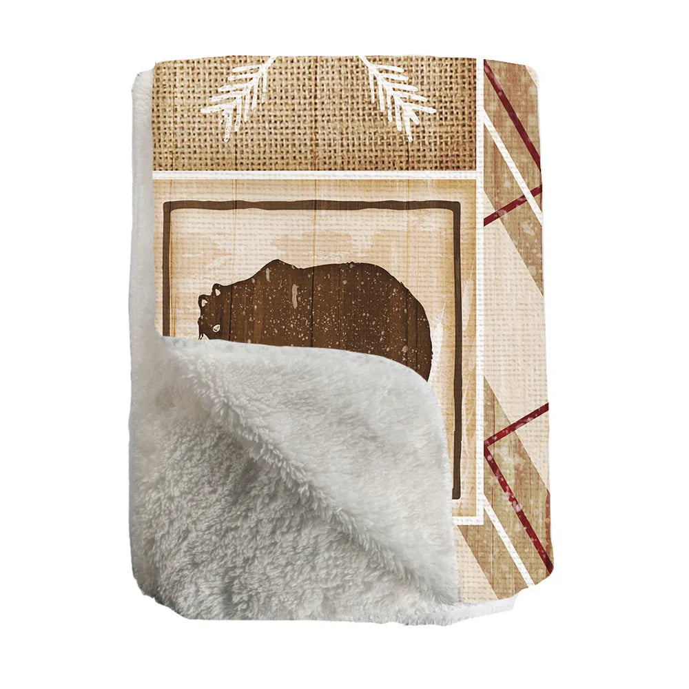 Country Cabin Sherpa Throw Blanket 