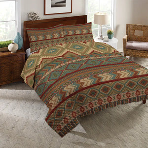 Country Mood Sage Reversible Quilt Set