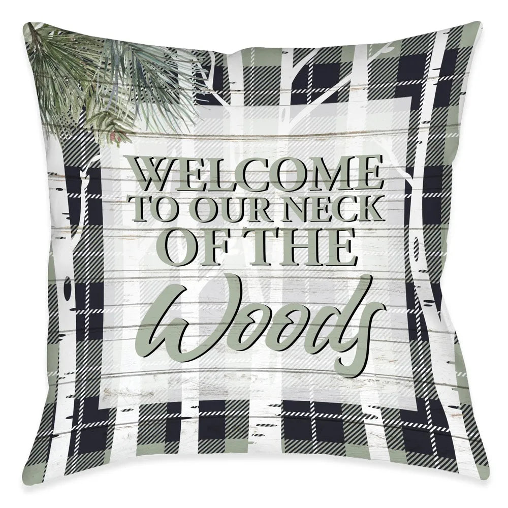 Cozy Christmas Neck Of The Woods Indoor Decorative Pillow