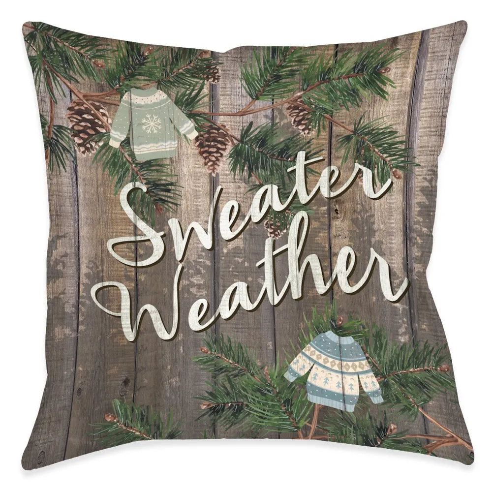 Cozy Christmas Sweater Weather Indoor Decorative Pillow