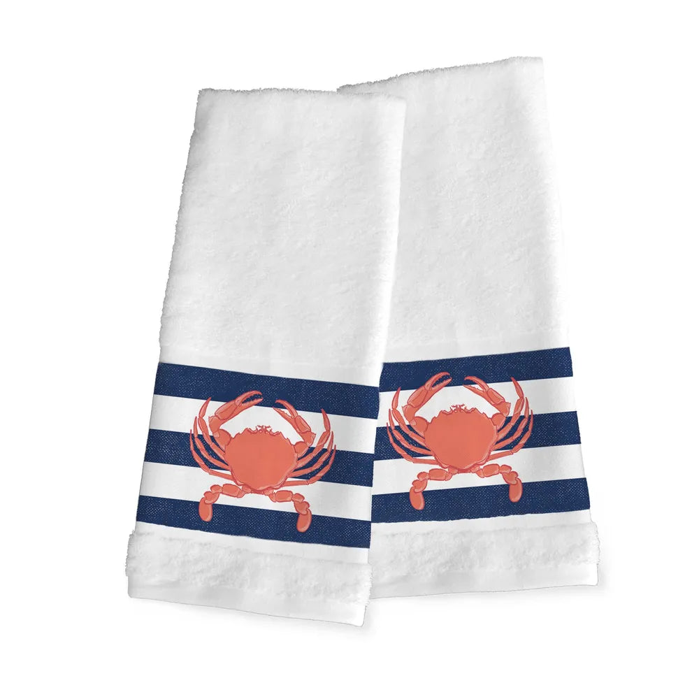 Crab Stripe Hand Towels 