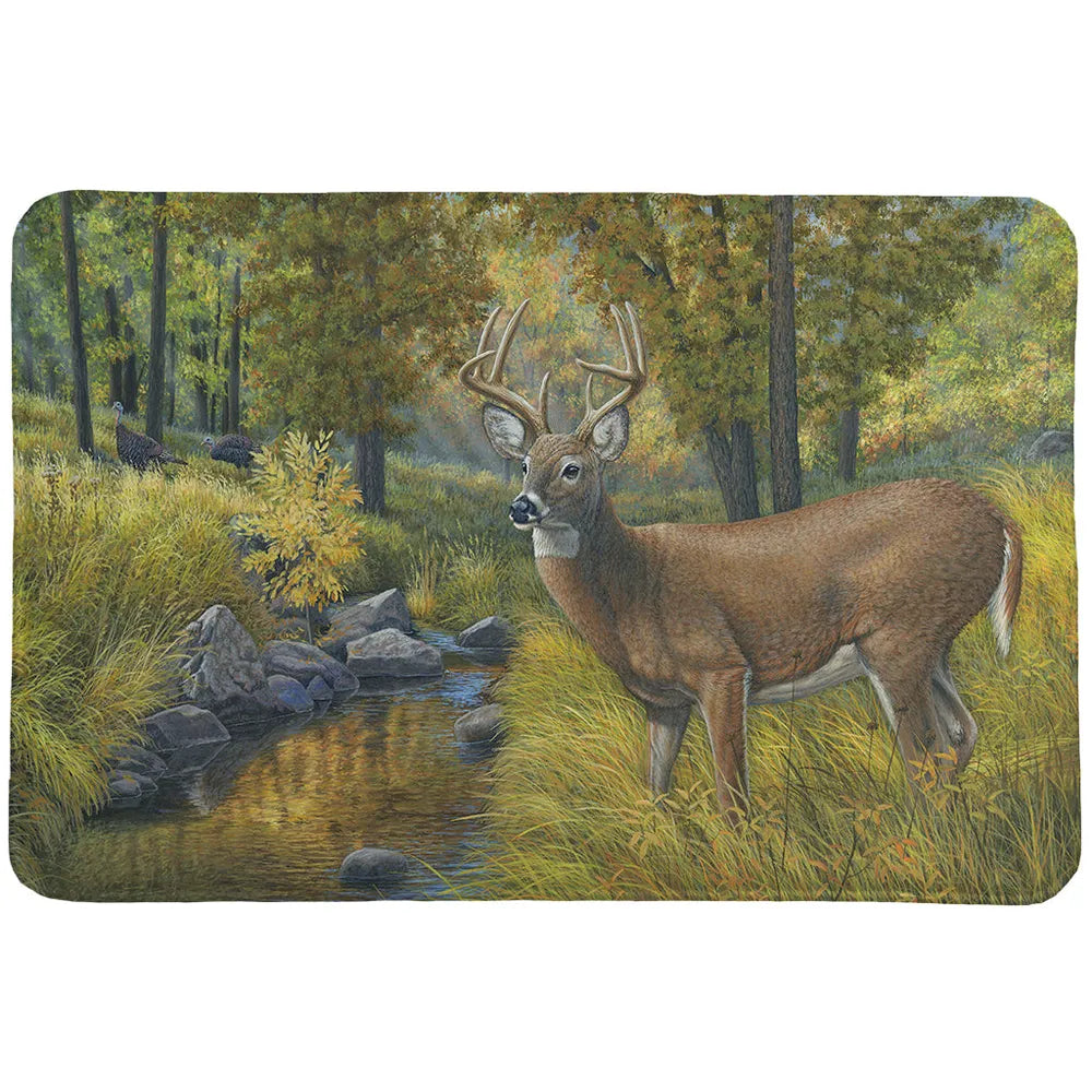 Creekside Deer Retreat Memory Foam Rug