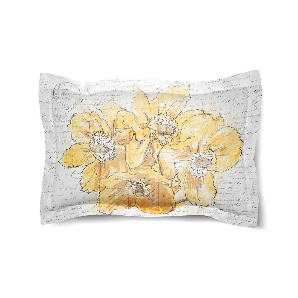 Daffodil Blooms Eiffel Tower Duvet Sham