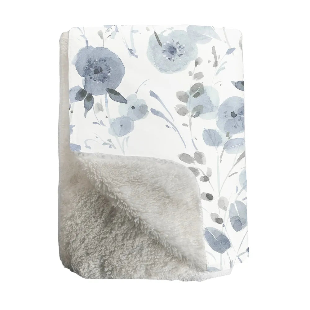 Dancing Flowers Sherpa Throw Blanket