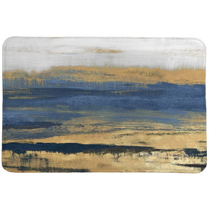 Deep Shades Of Blue Abstract Memory Foam Rug