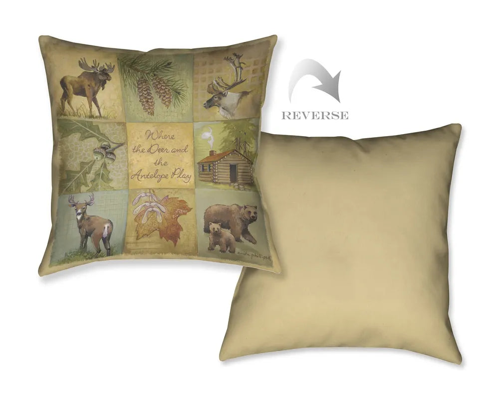 Antelope throw outlet pillow