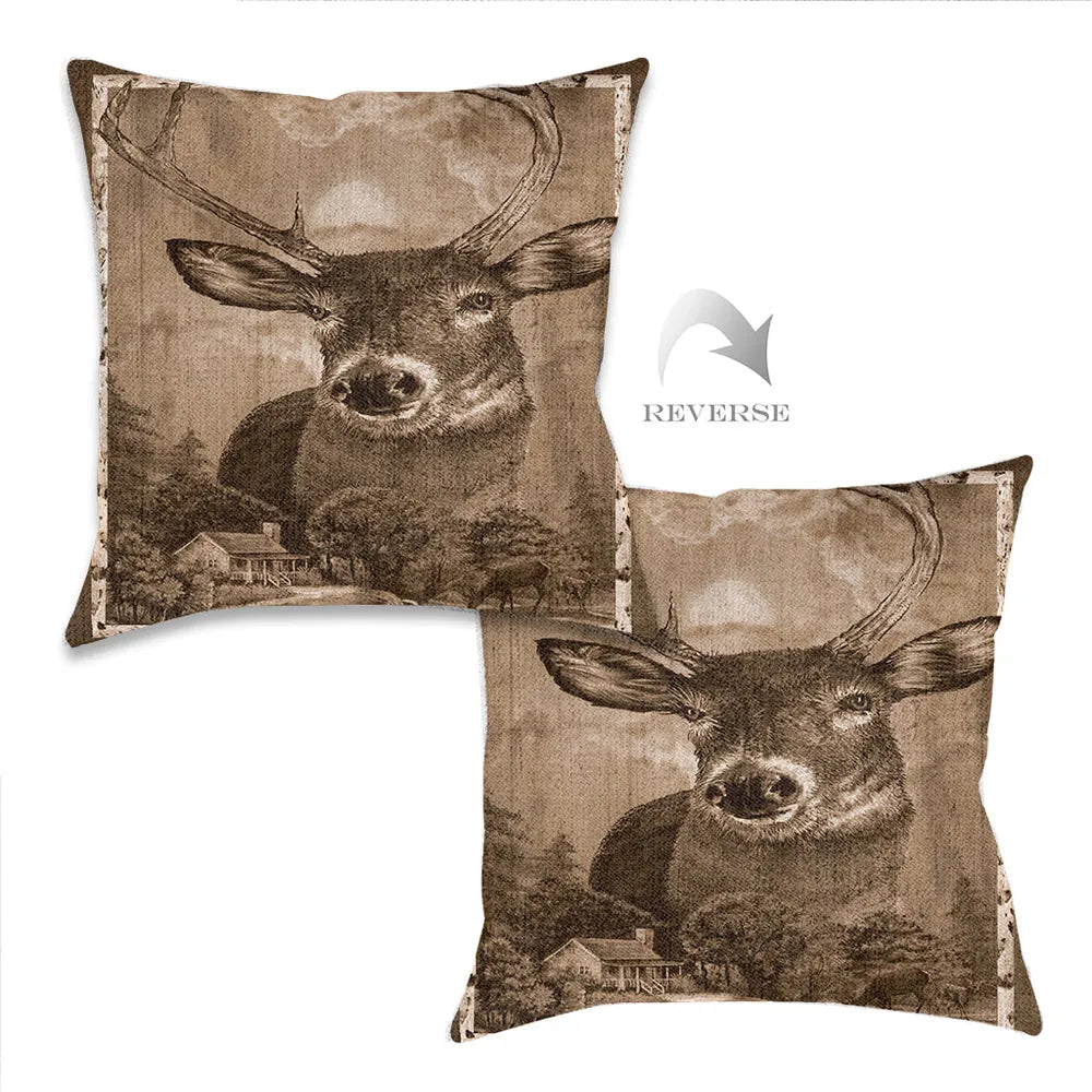Deer Country Indoor Woven Decorative Pillow