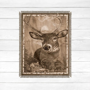 Deer Country Woven Throw Blanket