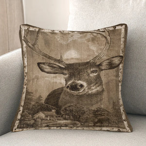 Deer Country Indoor Woven Decorative Pillow