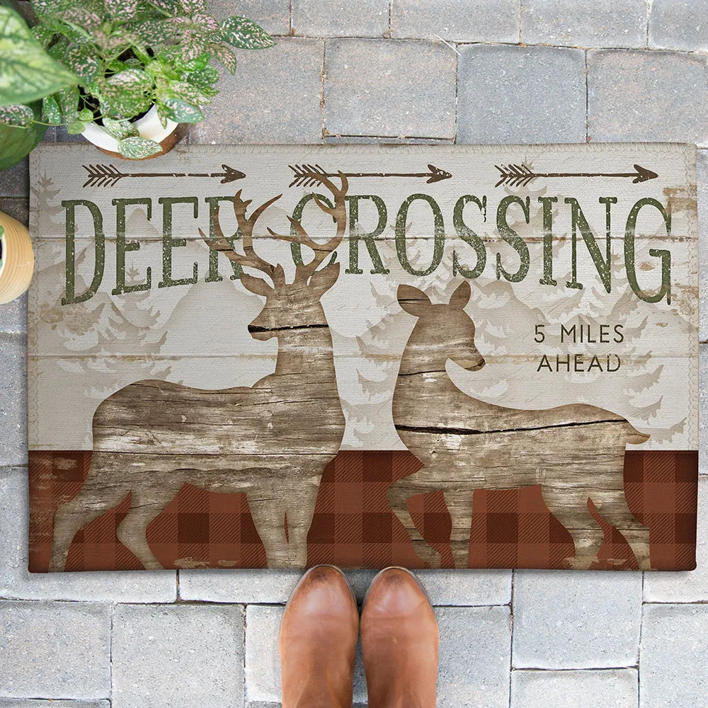 Deer Crossing Outdoor Door Mat