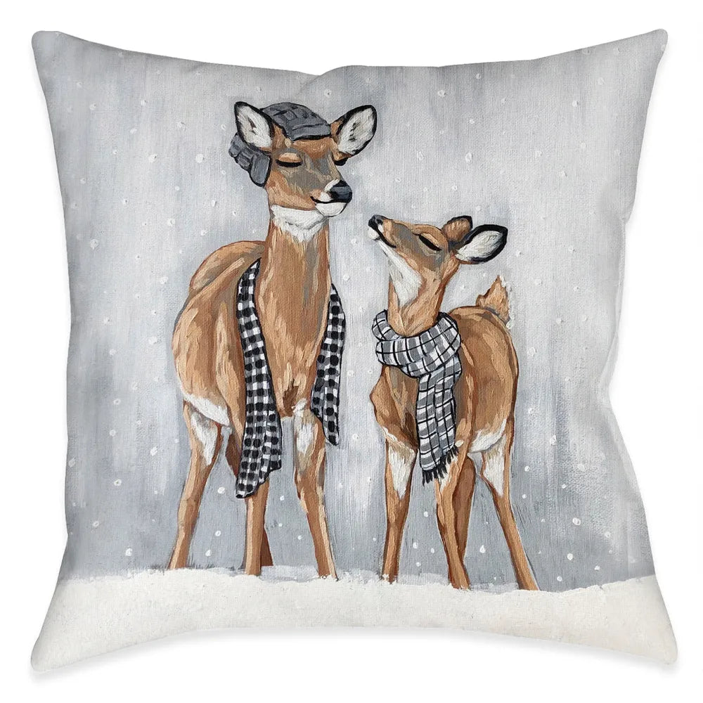 Deer Family Fun Indoor Decorative Pillow