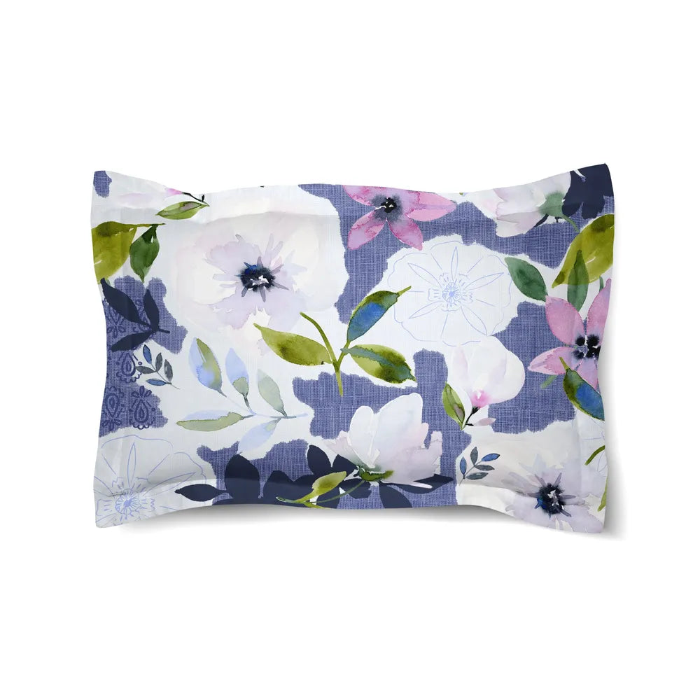 Denim Floral Comforter Sham
