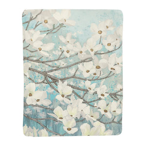 Dogwood Blossoms Sherpa Throw Blanket 
