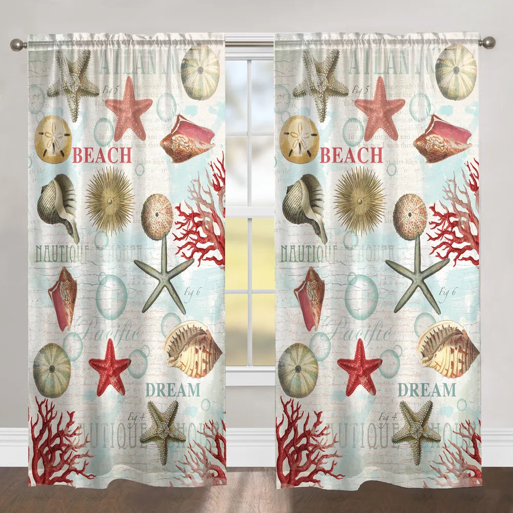 Dream Beach Shells Sheer Window Panel