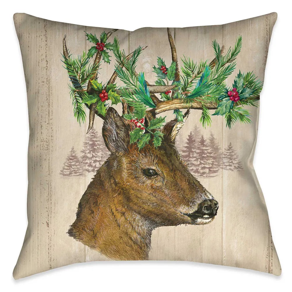 Holiday Deer Indoor Decorative Pillow