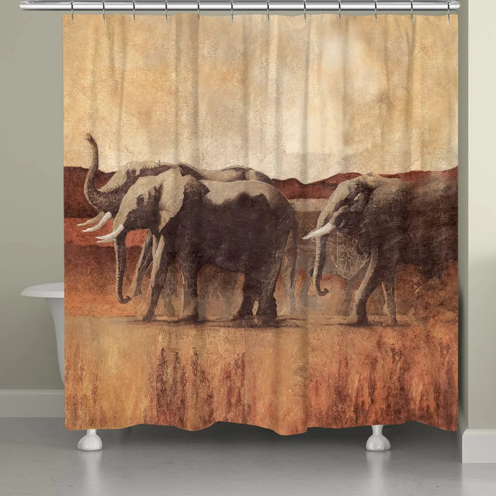 Elephant March Shower Curtain 