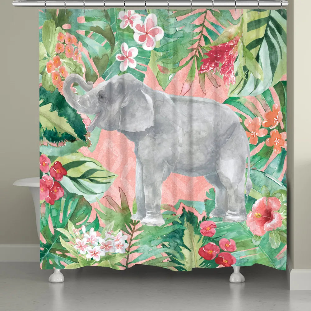Elephant in the Jungle Shower Curtain