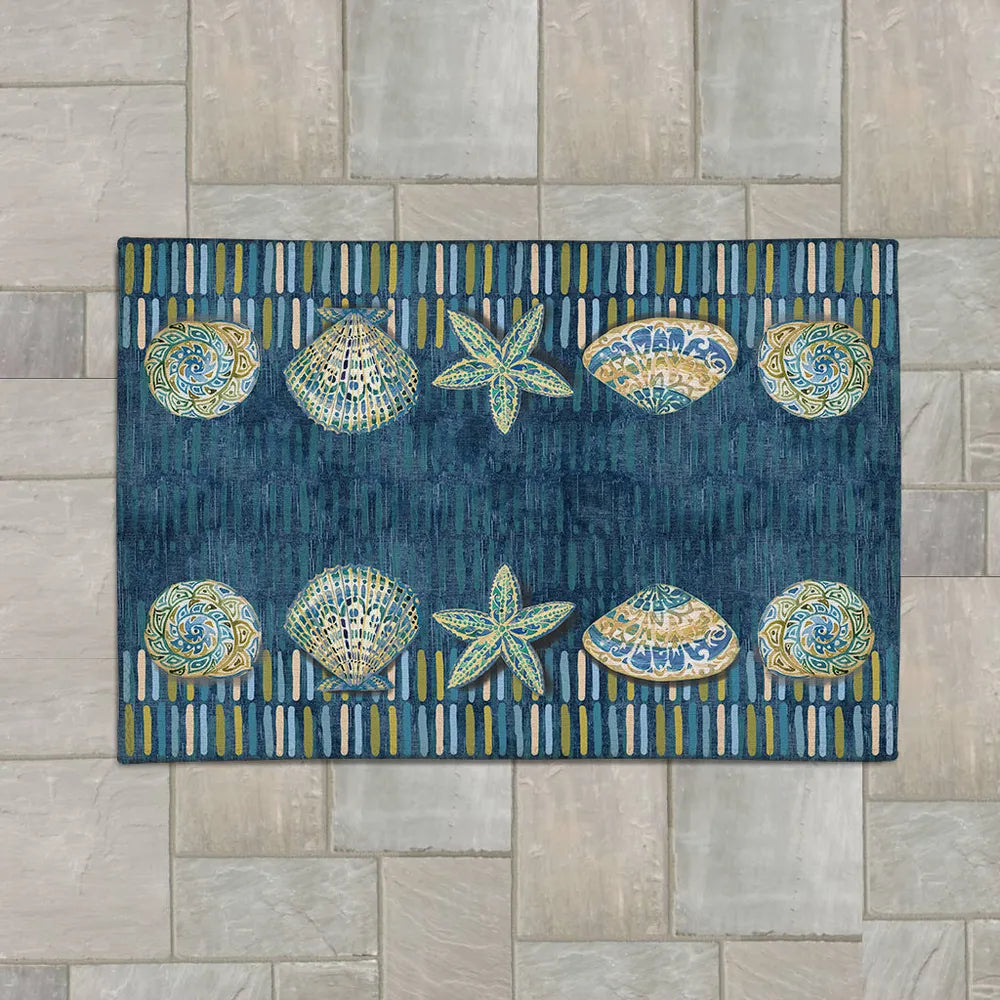 Embellished Shells Outdoor Area Rug