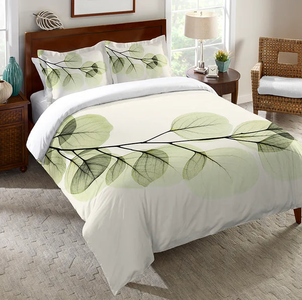 Green X-Ray of Eucalyptus Leaves Comforter - Laural Home