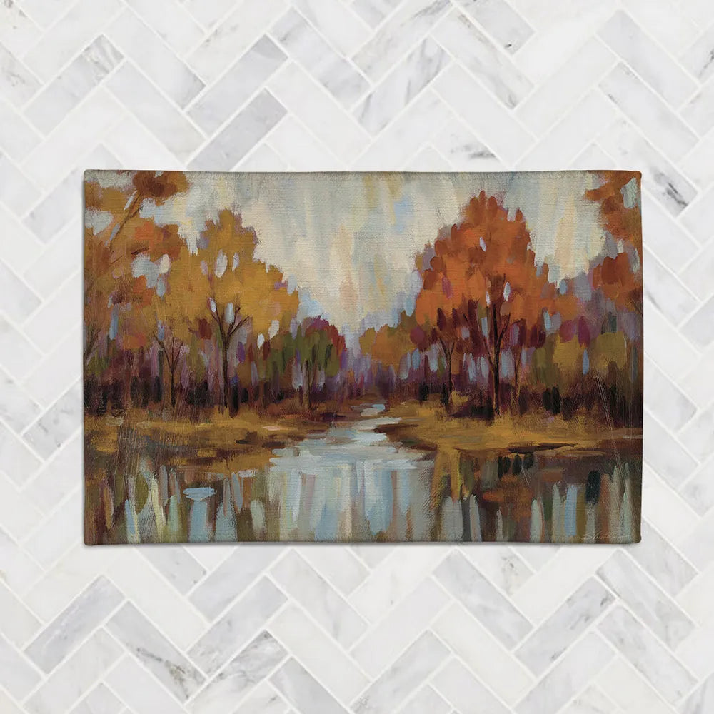 Fall Aquarelle Purple Chenille Accent Rug