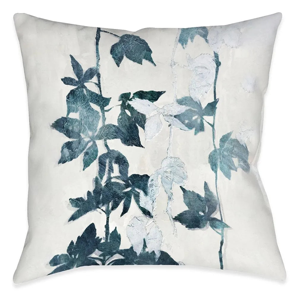 Falling Blue Vines Outdoor Decorative Pillow