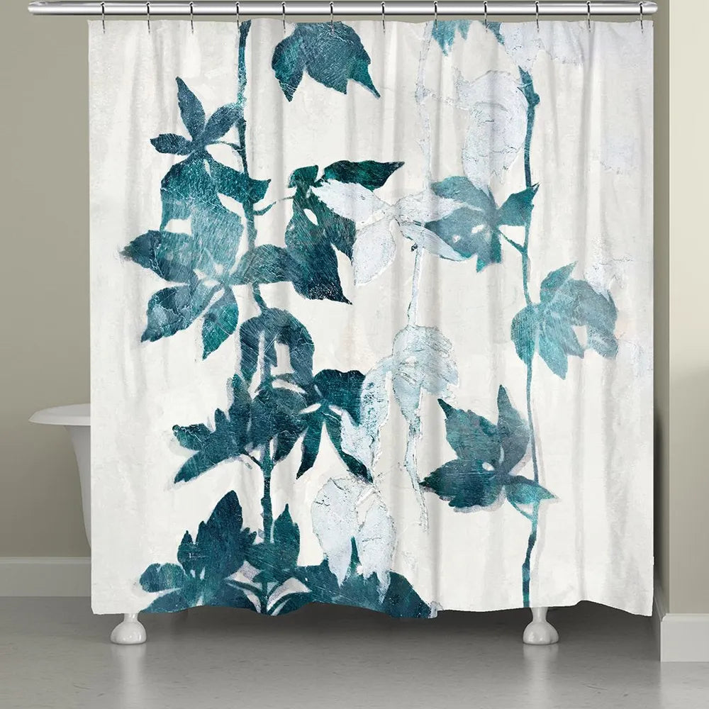 Falling Blue Vines Shower Curtain