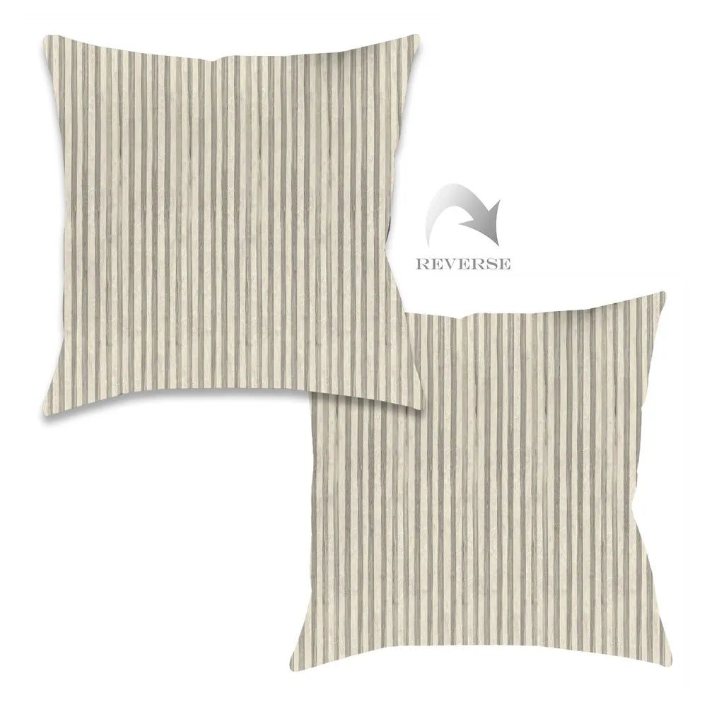 Farmhouse Stripe Gray Indoor Decorative Pillow