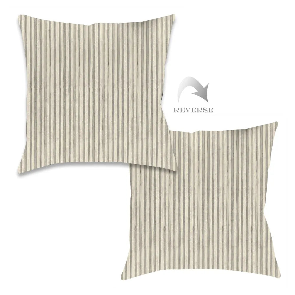kathy ireland® HOME Farmhouse Stripe Gray Indoor Decorative Pillow