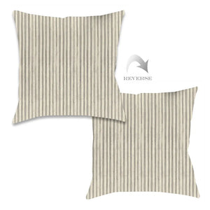 kathy ireland® HOME Farmhouse Stripe Gray Outdoor Decorative Pillow