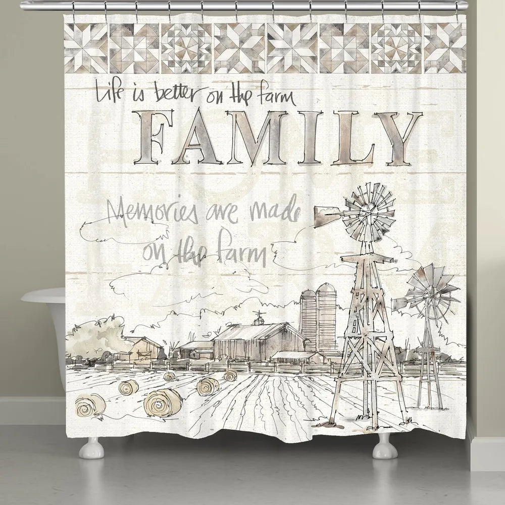 Farm to Table rustic shower curtain 