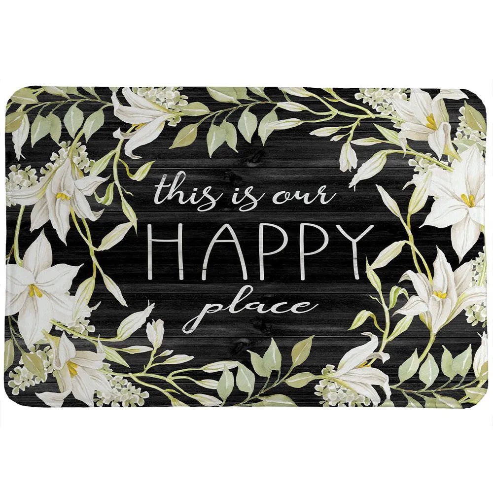 Farmhouse Florals Happy Memory Foam Rug