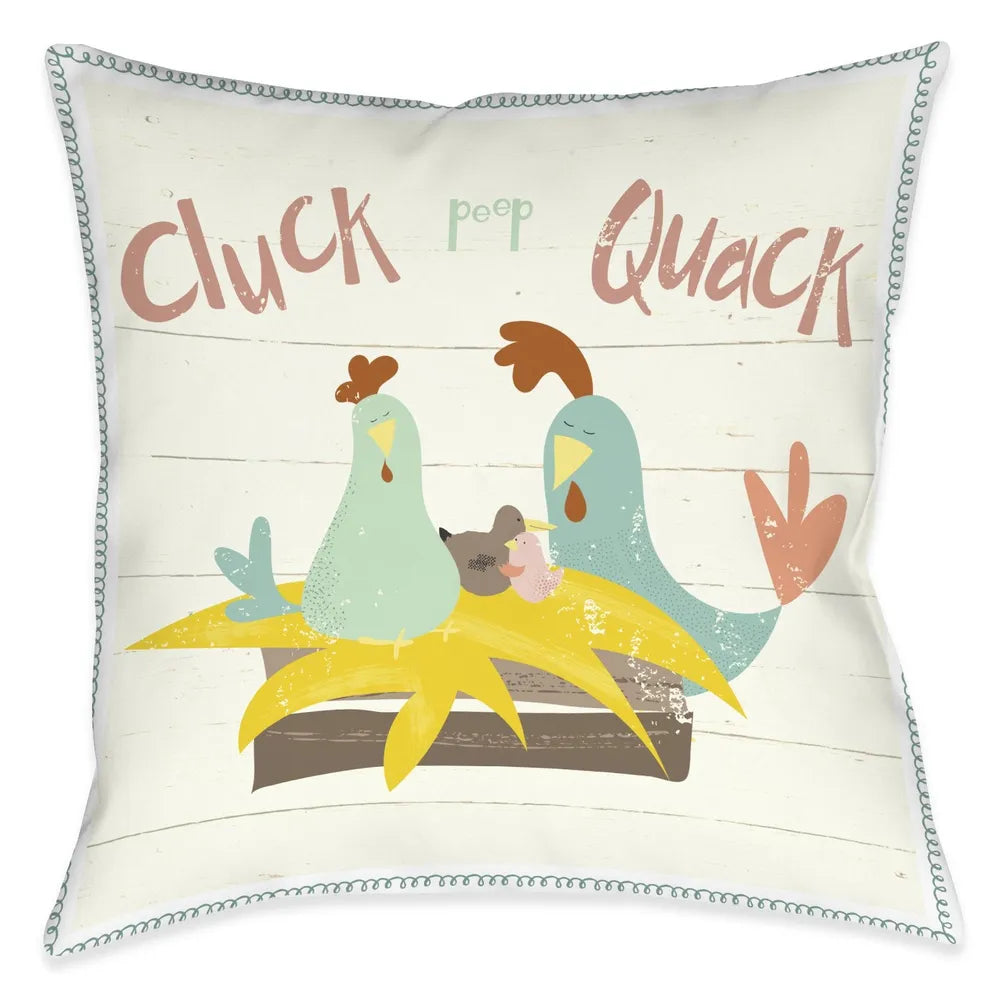 Farm Yard Friends Cluck Indoor Decorative Pillow