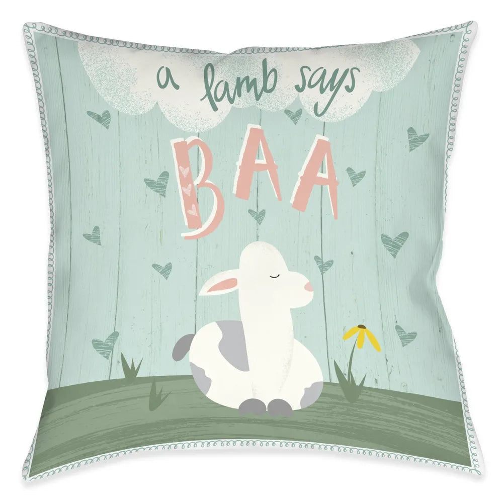 Farm Yard Friends Baa Indoor Decorative Pillow