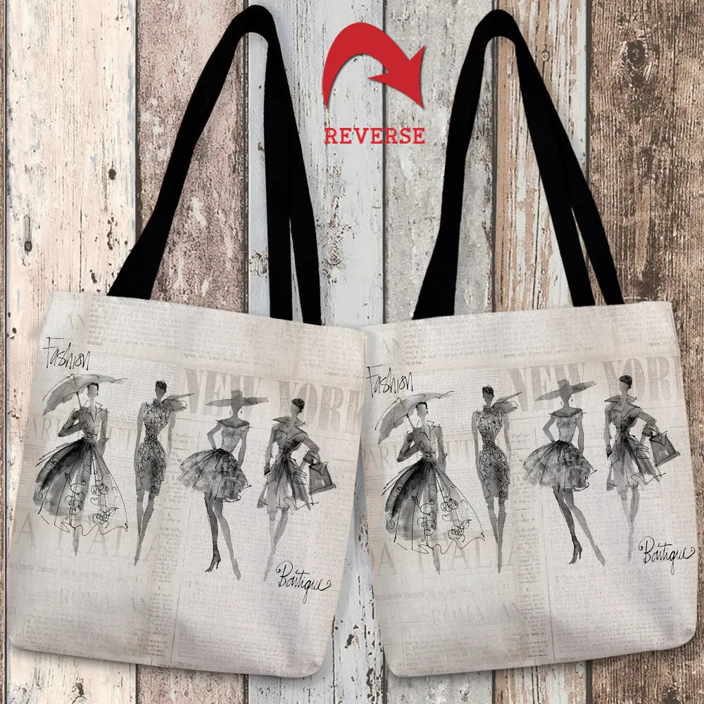 Fashion Sketchbook Canvas Tote Bag