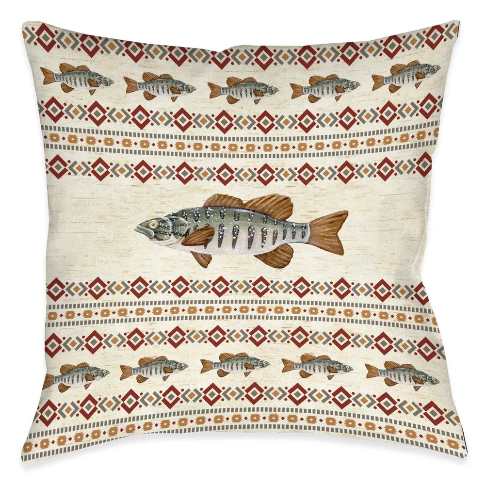Fishing Expedition Motif Indoor Decorative Pillow