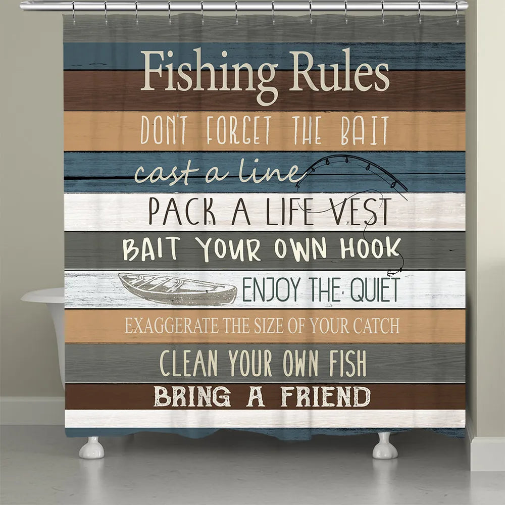 Fishing Rules Shower Curtain