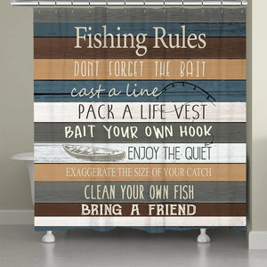 Fishing Rules Shower Curtain