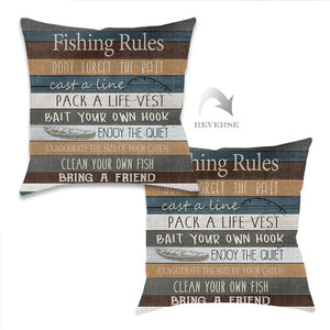 Fishing Rules Indoor Woven Decorative Pillow