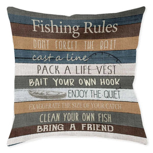 Fishing Rules Indoor Woven Decorative Pillow