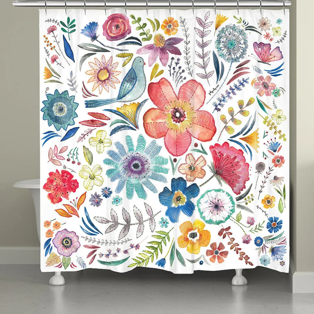 Floral Bling Shower Curtain