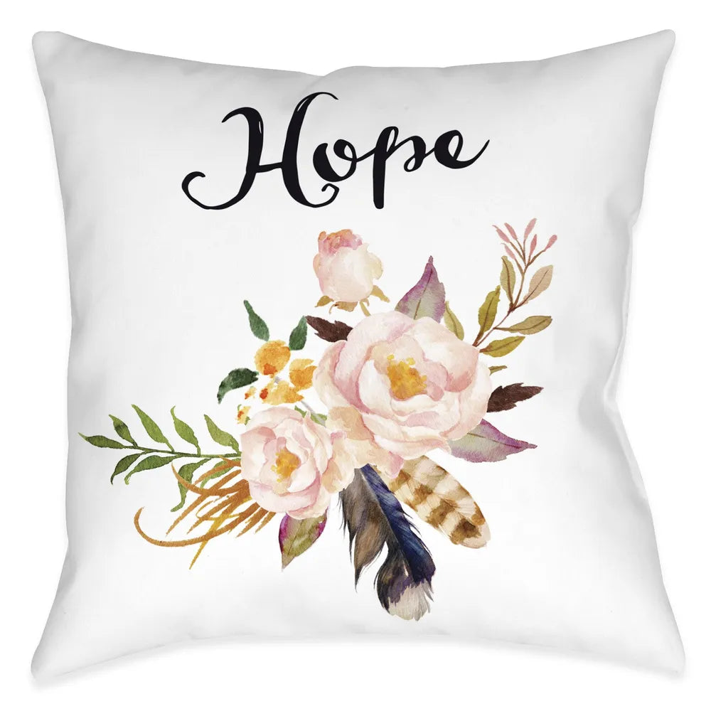 Watercolor Flowers Hope Pillow